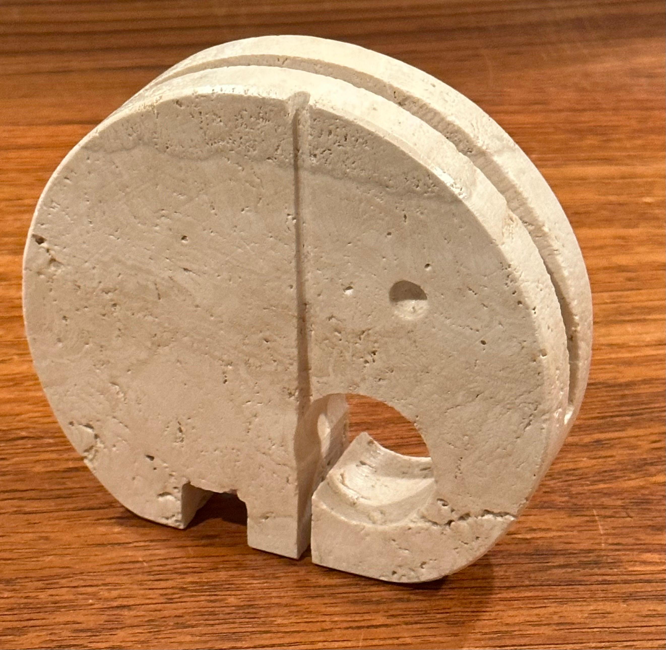 20th Century Mid-Century Travertine Elephant Letter Holder / Sculpture by Fratelli Mannelli For Sale