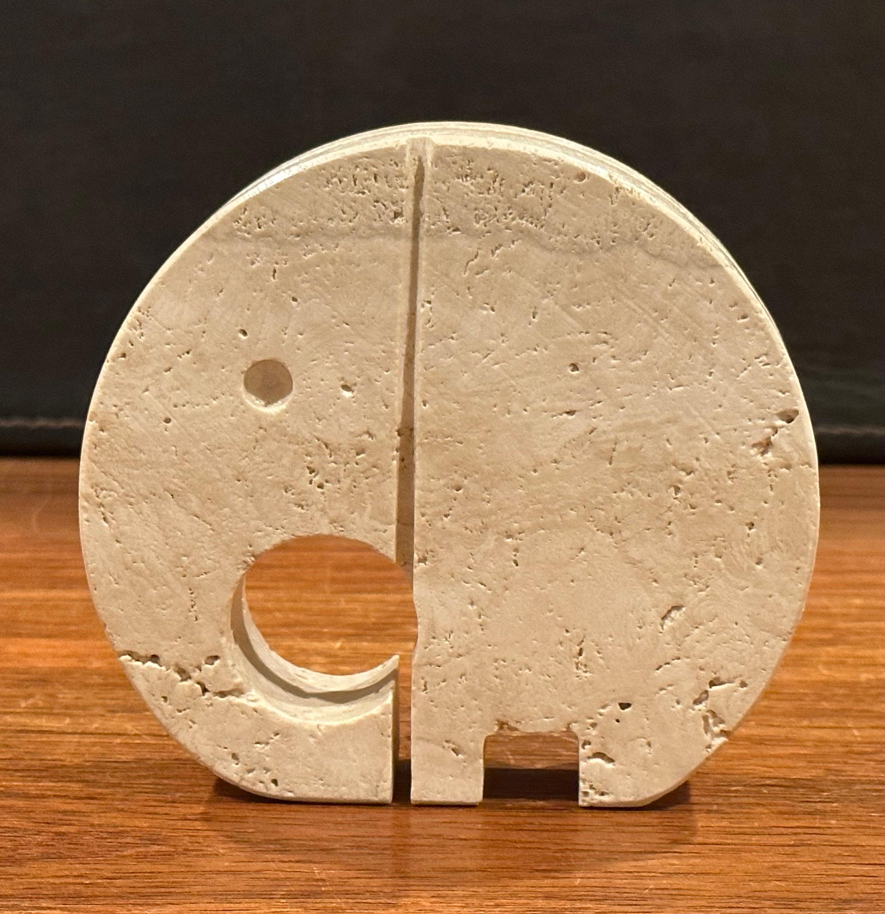 Mid-Century Travertine Elephant Letter Holder / Sculpture by Fratelli Mannelli For Sale 2