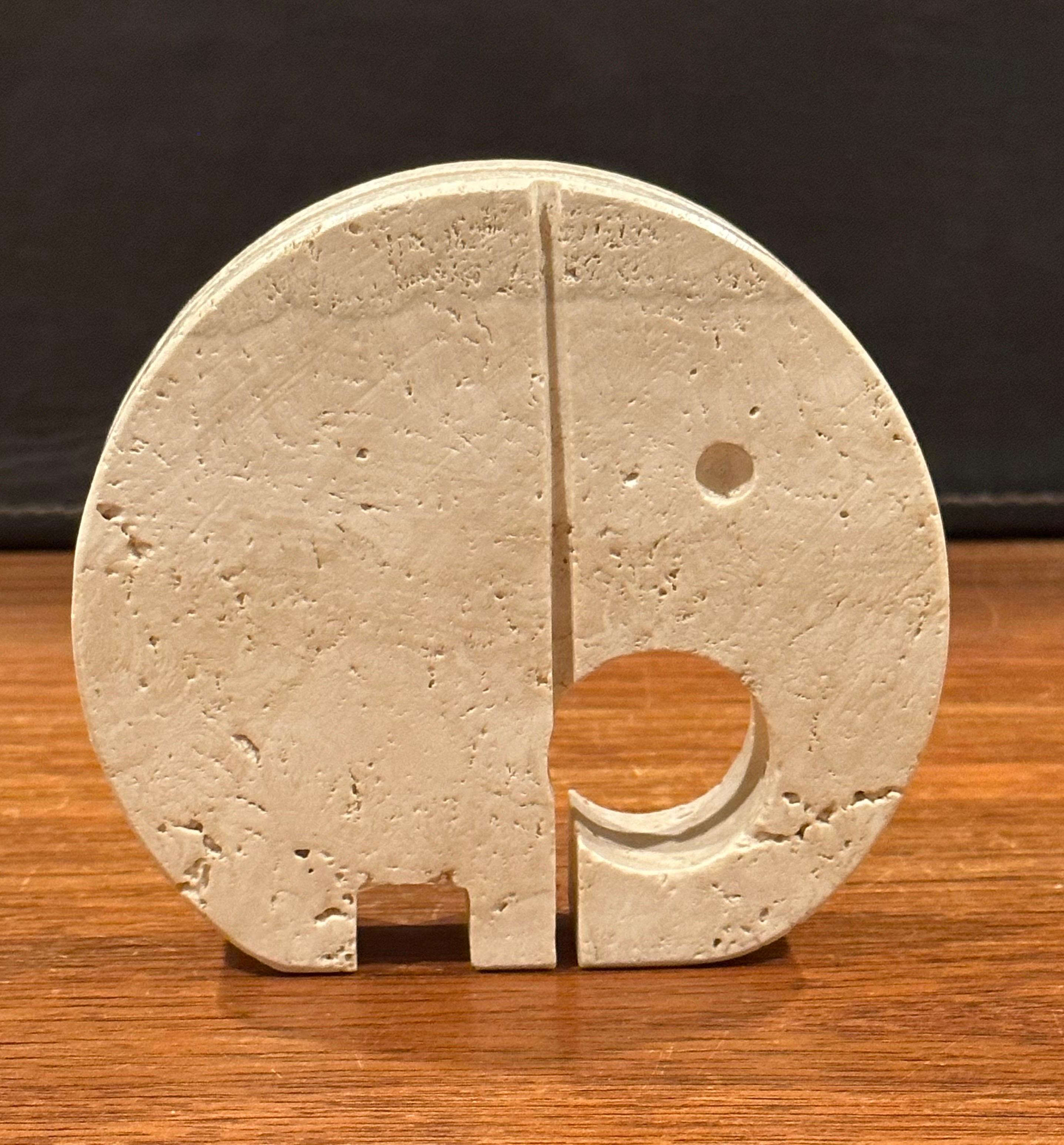 Mid-Century Travertine Elephant Letter Holder / Sculpture by Fratelli Mannelli For Sale 3