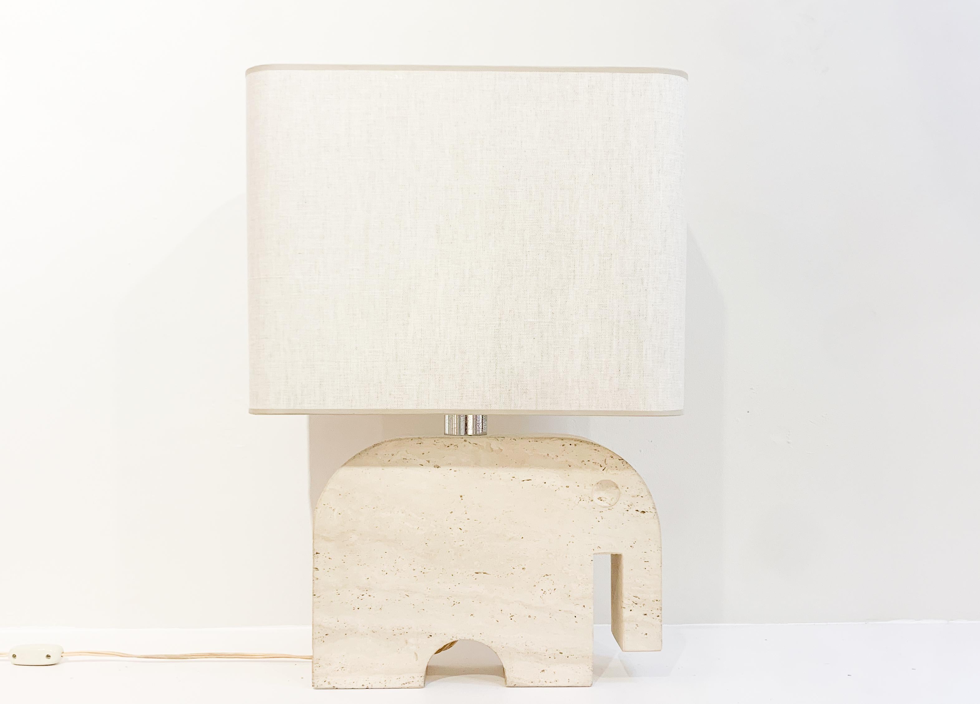 Mid-Century Travertine Elephant Table Lampe by Fratelli Mannelli for Signa For Sale 8