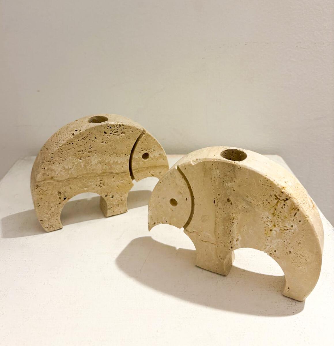Figures en travertin du milieu du siècle par Fratelli Mannelli, 1970 en vente 1