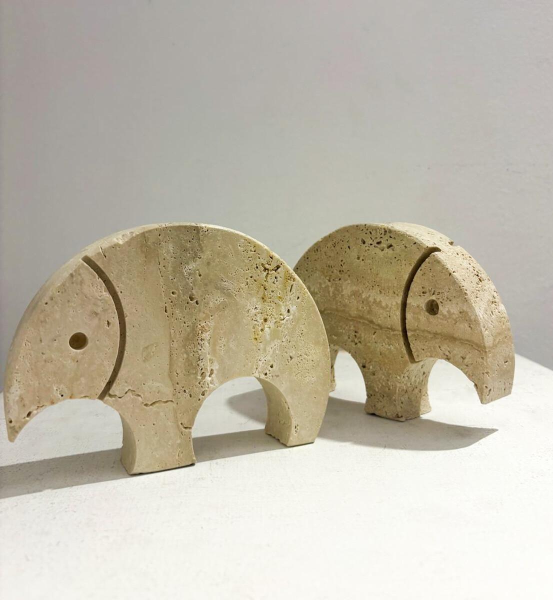 Figures en travertin du milieu du siècle par Fratelli Mannelli, 1970 en vente 2
