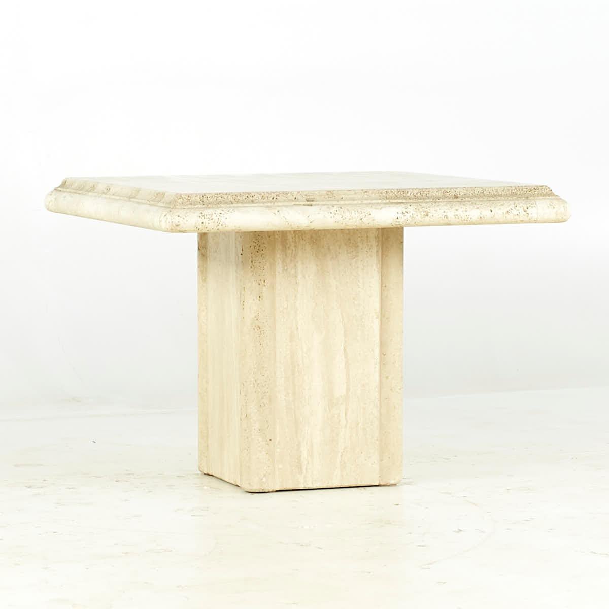 American Mid Century Travertine Side Tables – Pair For Sale