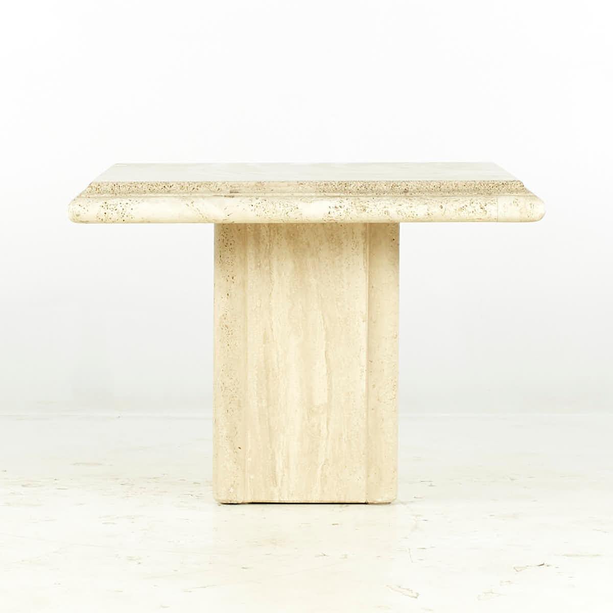 Mid Century Travertine Side Tables – Pair In Good Condition For Sale In Countryside, IL