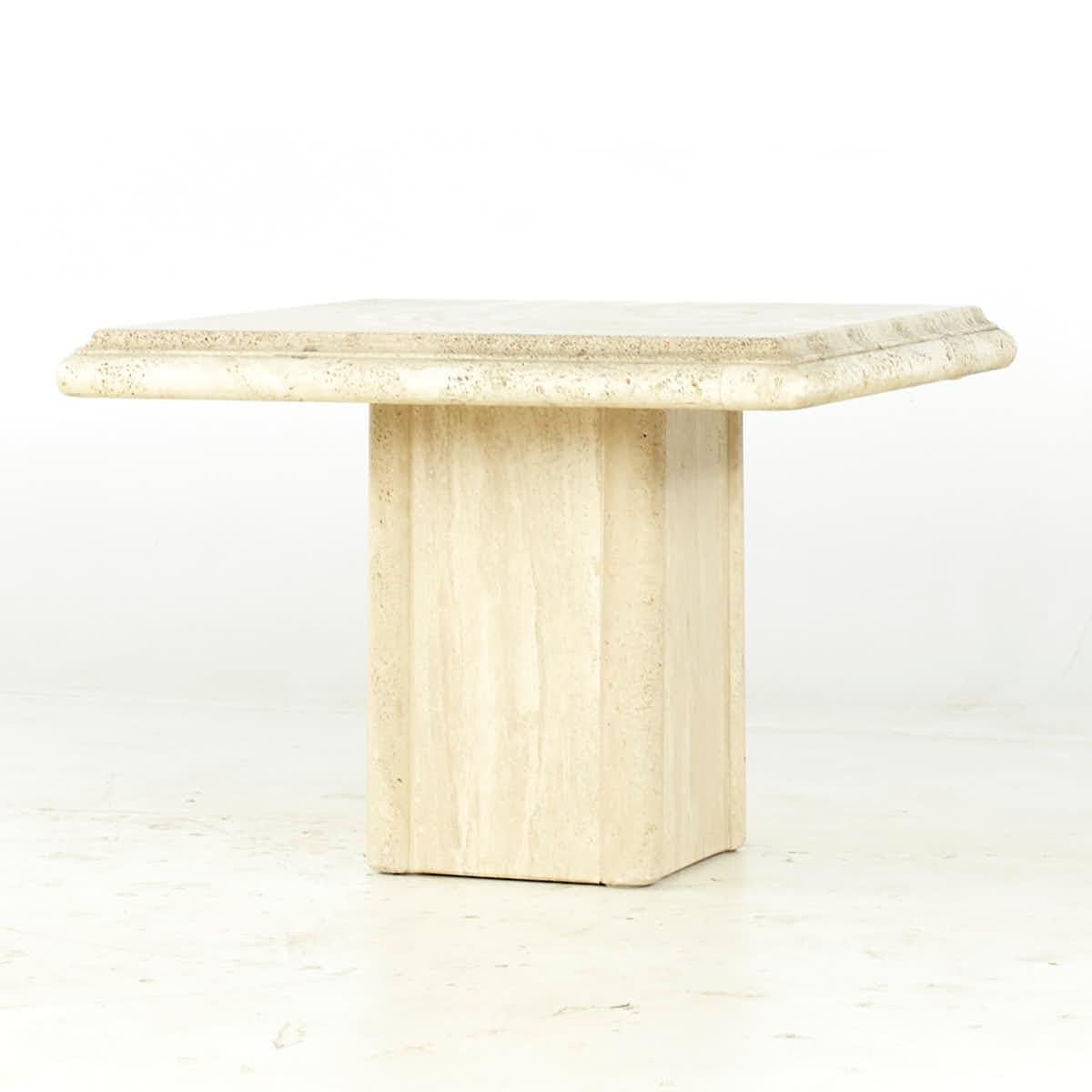Late 20th Century Mid Century Travertine Side Tables – Pair For Sale