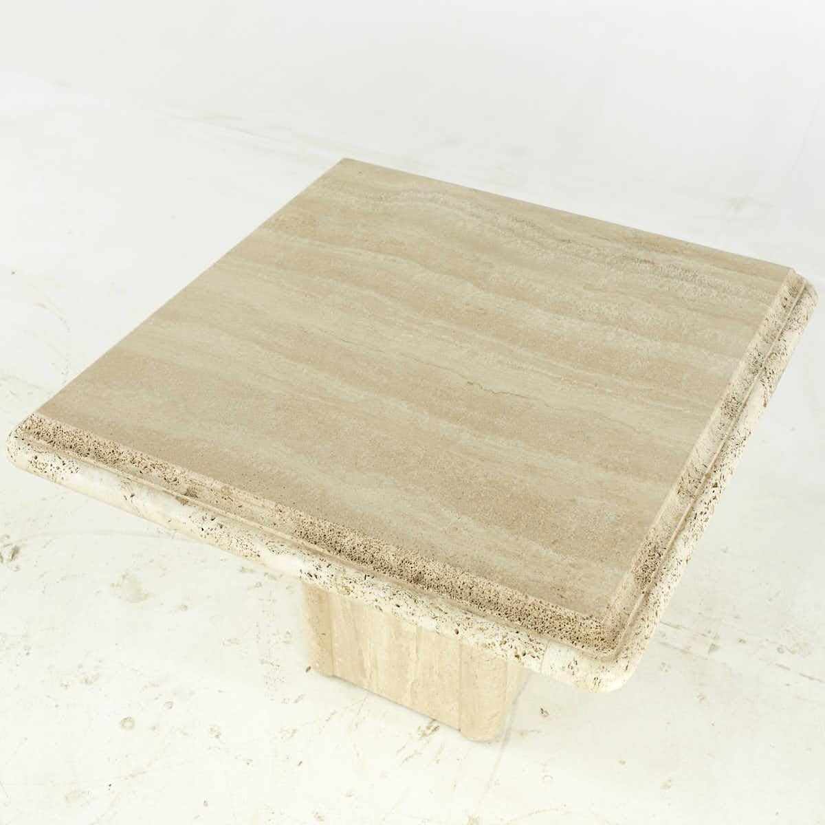 Mid Century Travertine Side Tables – Pair For Sale 2