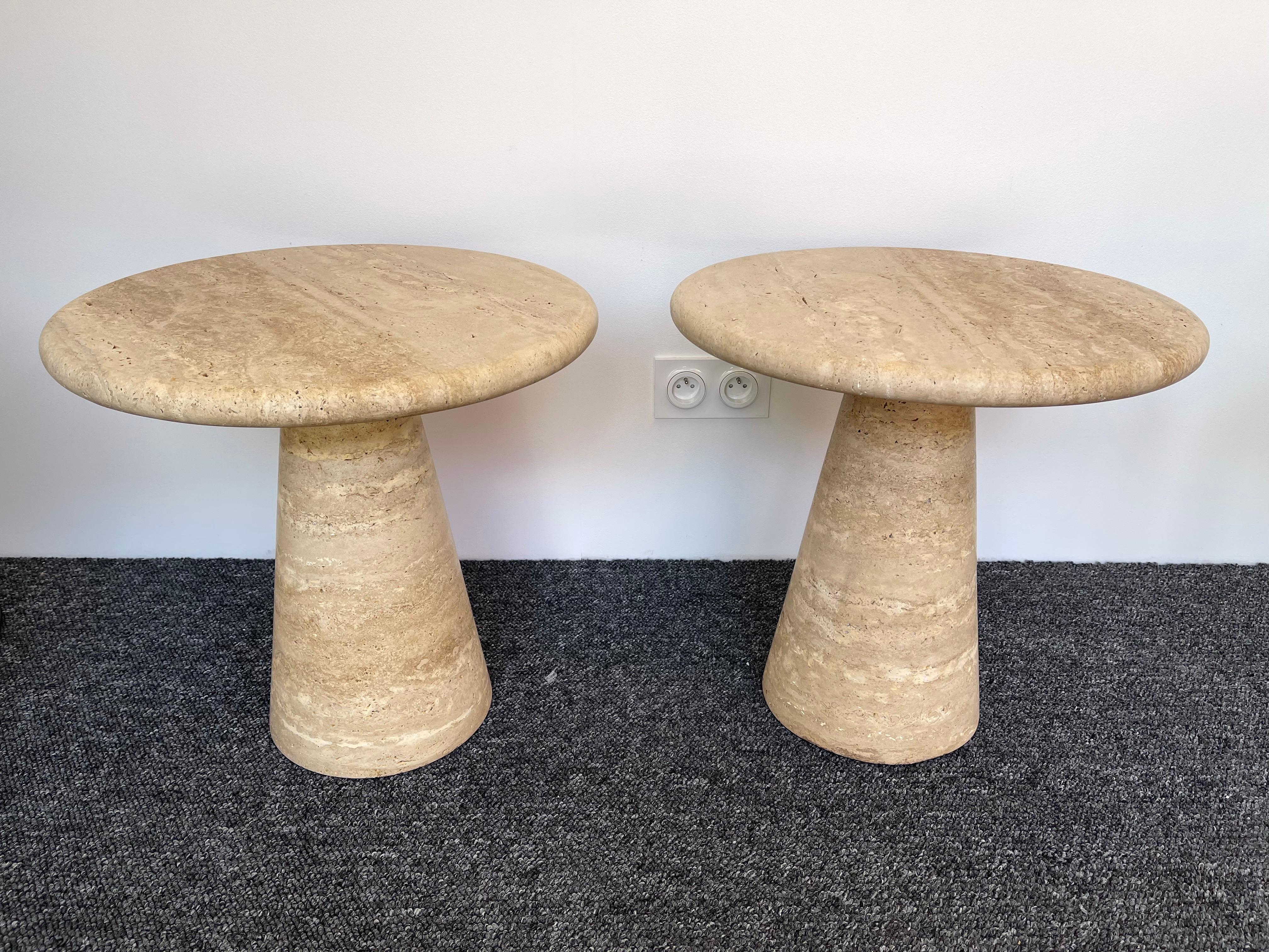 Italian Mid-Century Travertine Table, Italy, 1980s