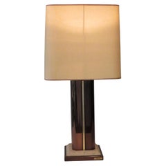 Vintage Mid Century Travertine Table Lamp by Fedam in Hollywood Regency Style