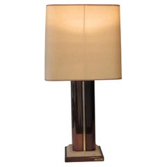 Lampe de table en travertin du milieu du siècle dernier par Fedam dans le style Hollywood Regency