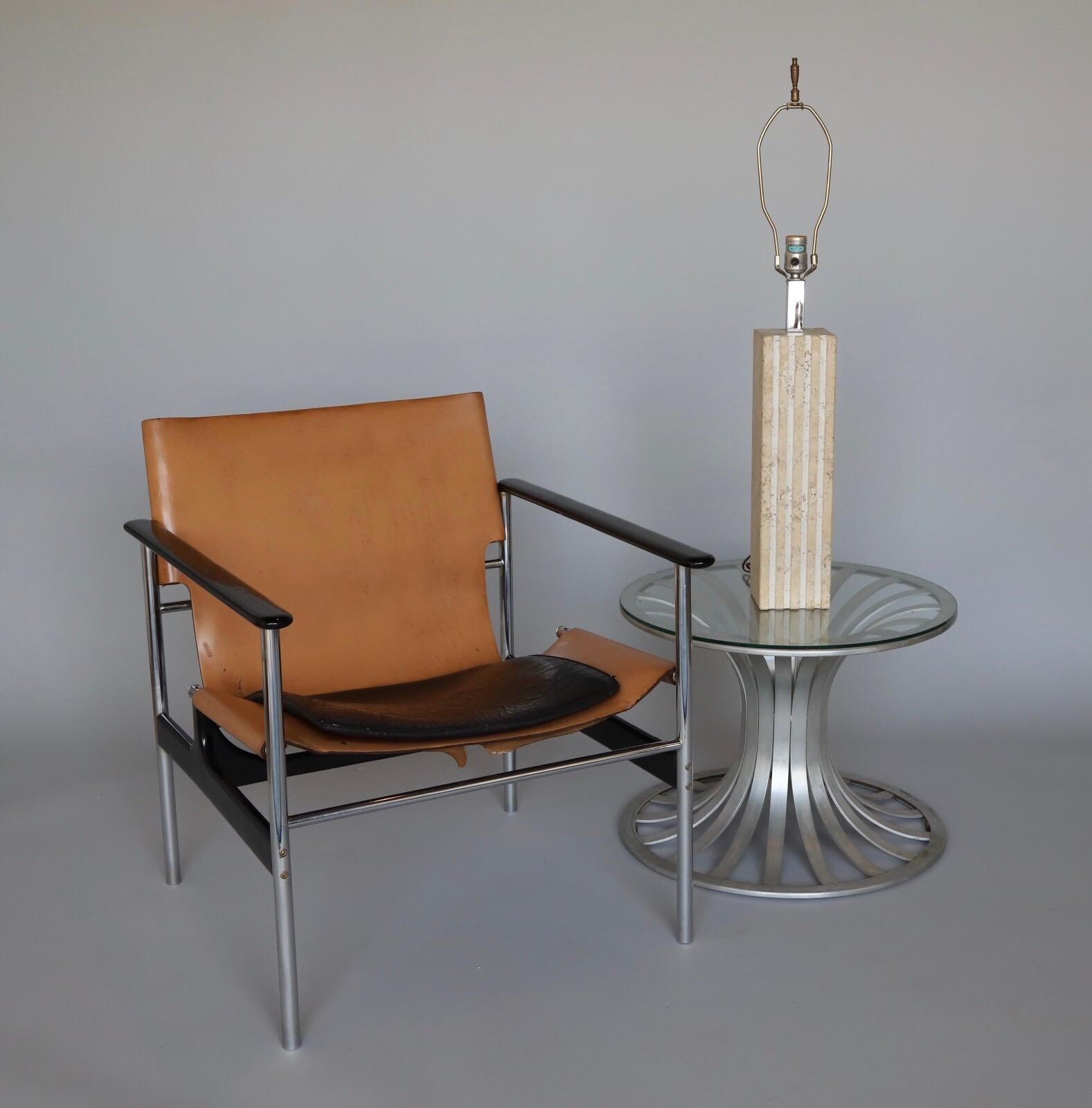 Mid Century Travertine Table Lamp 3