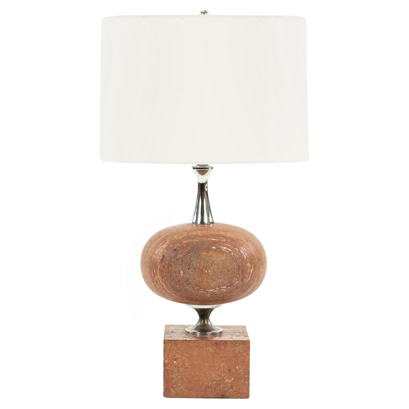 Mid-Century Travertine Table Lamp