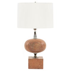 Mid-Century Travertine Table Lamp