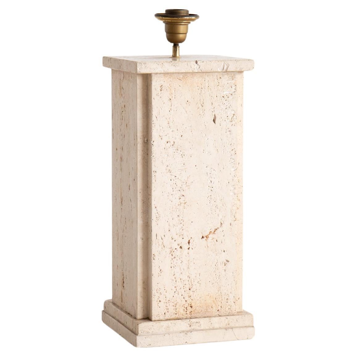 Mid Century Travertine Table Lamp For Sale