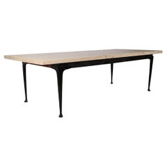 Mid Century Travertine Top Coffee Table