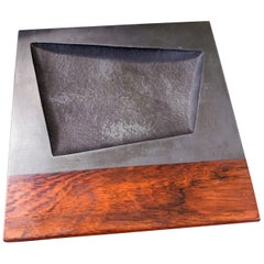 Used Midcentury Tray, Slate and Rosewood by Harpswell House with Paul Evans Influence