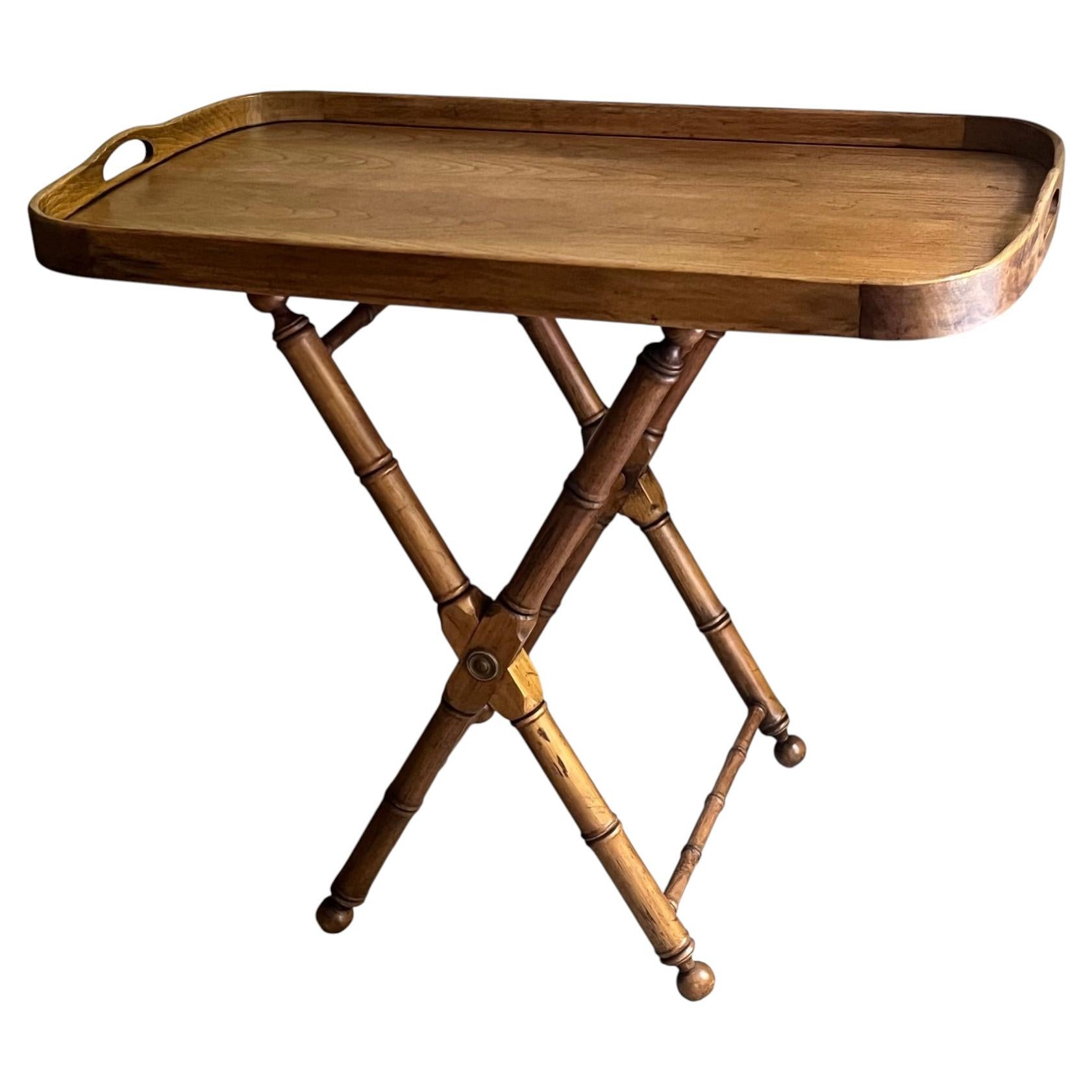Mid- Century Tray Table with Removeable Service / Butlers Tray