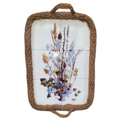 Mid-Century Tray With Tiles Adrien Audoux & Frida Minet