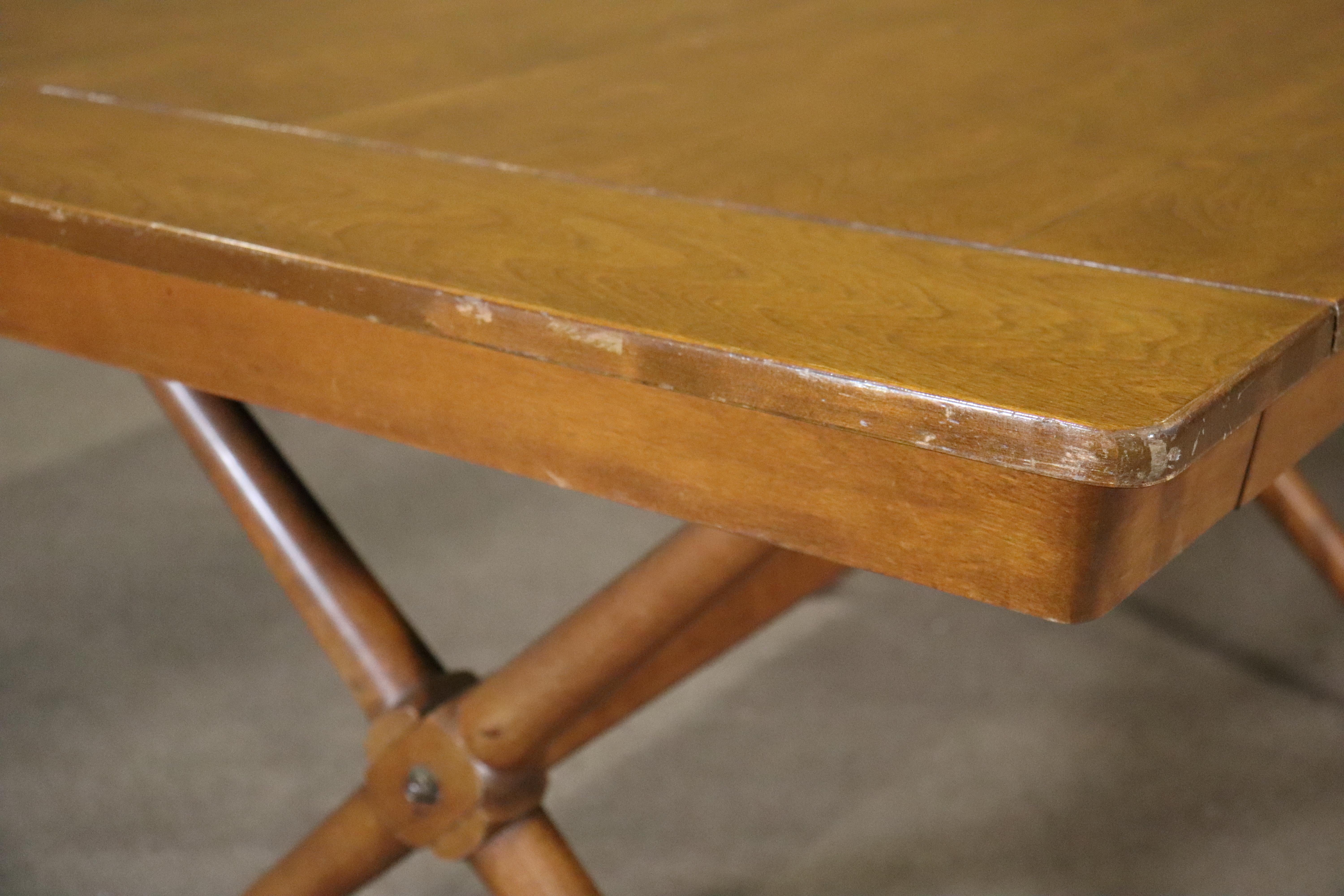Mid-Century Trestle Base Dining Table For Sale 6