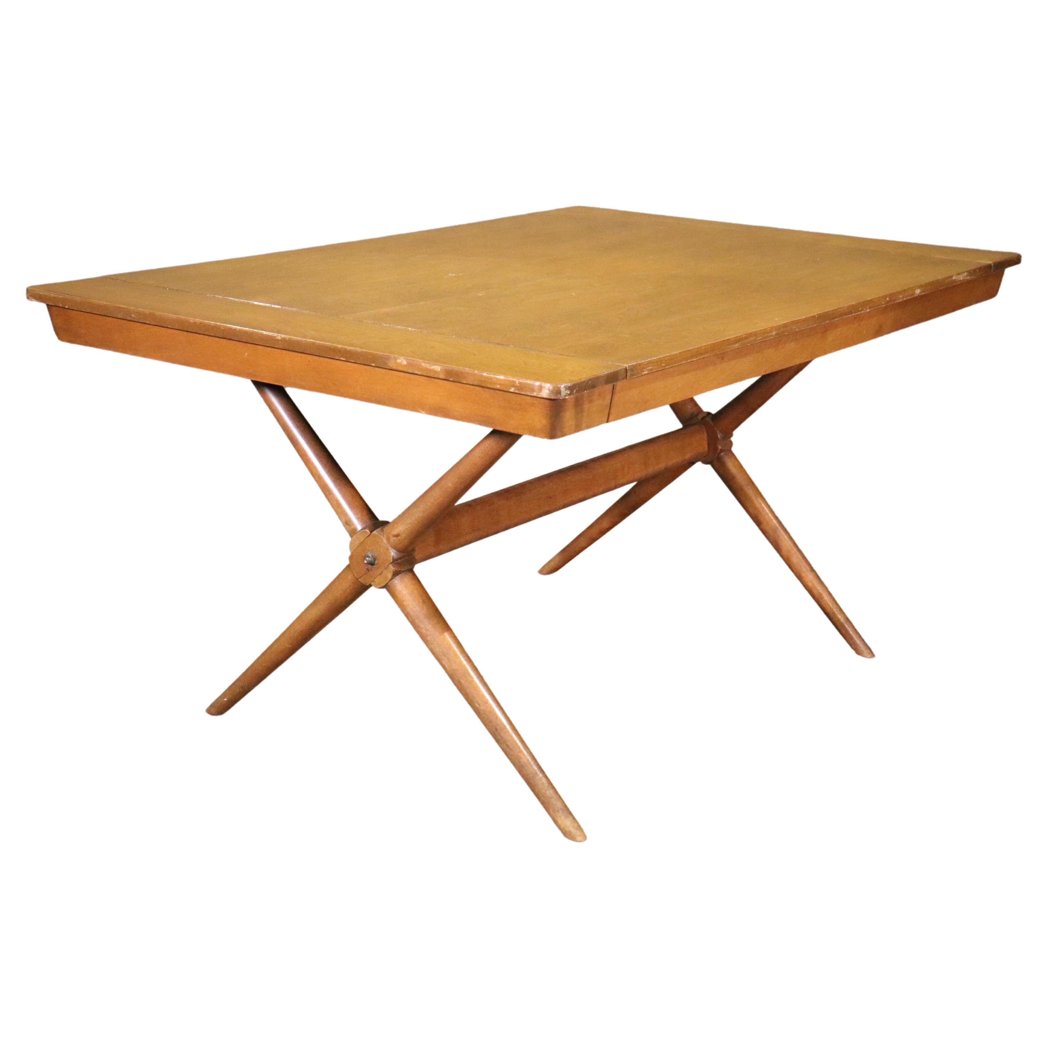 Mid-Century Trestle Base Dining Table For Sale