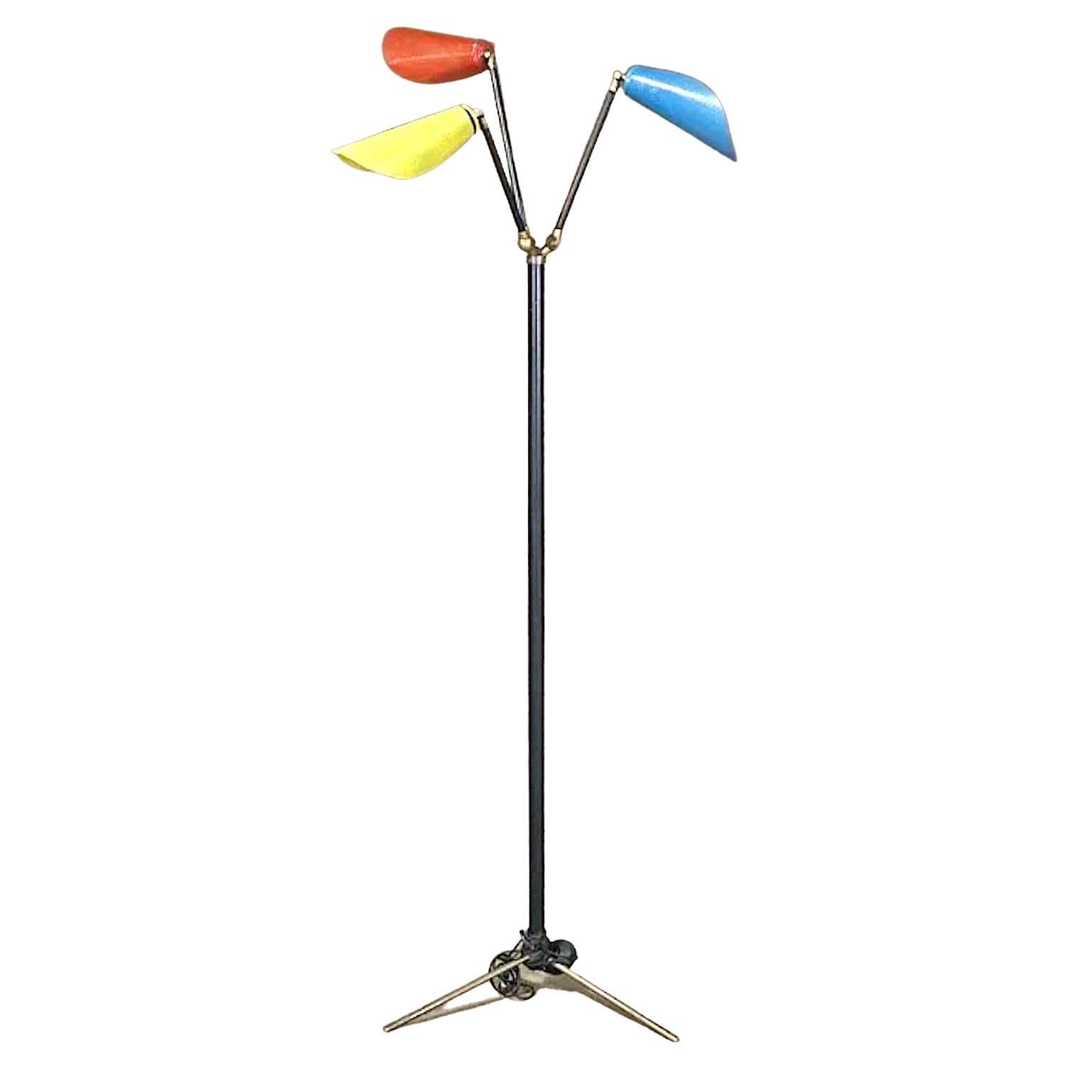 Mid-Century Tri Color Lamp For Sale