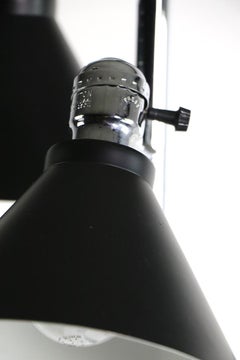 Mid  Century Tri Cone Black and Chrome Floor Lamp