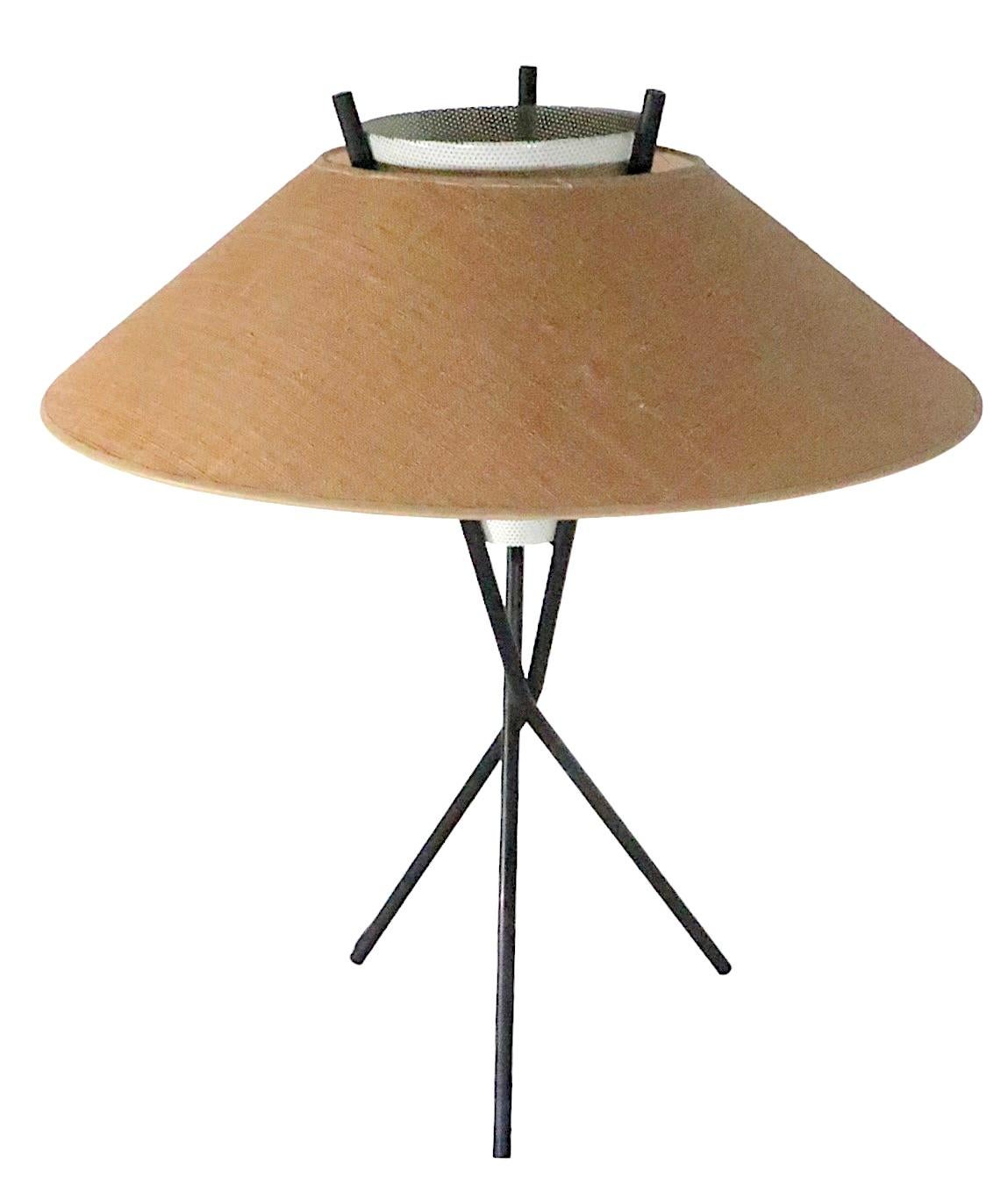 20th Century Midcentury Tri Pod Table Lamp by Gerald Thurston for Lightolier C 1950s For Sale