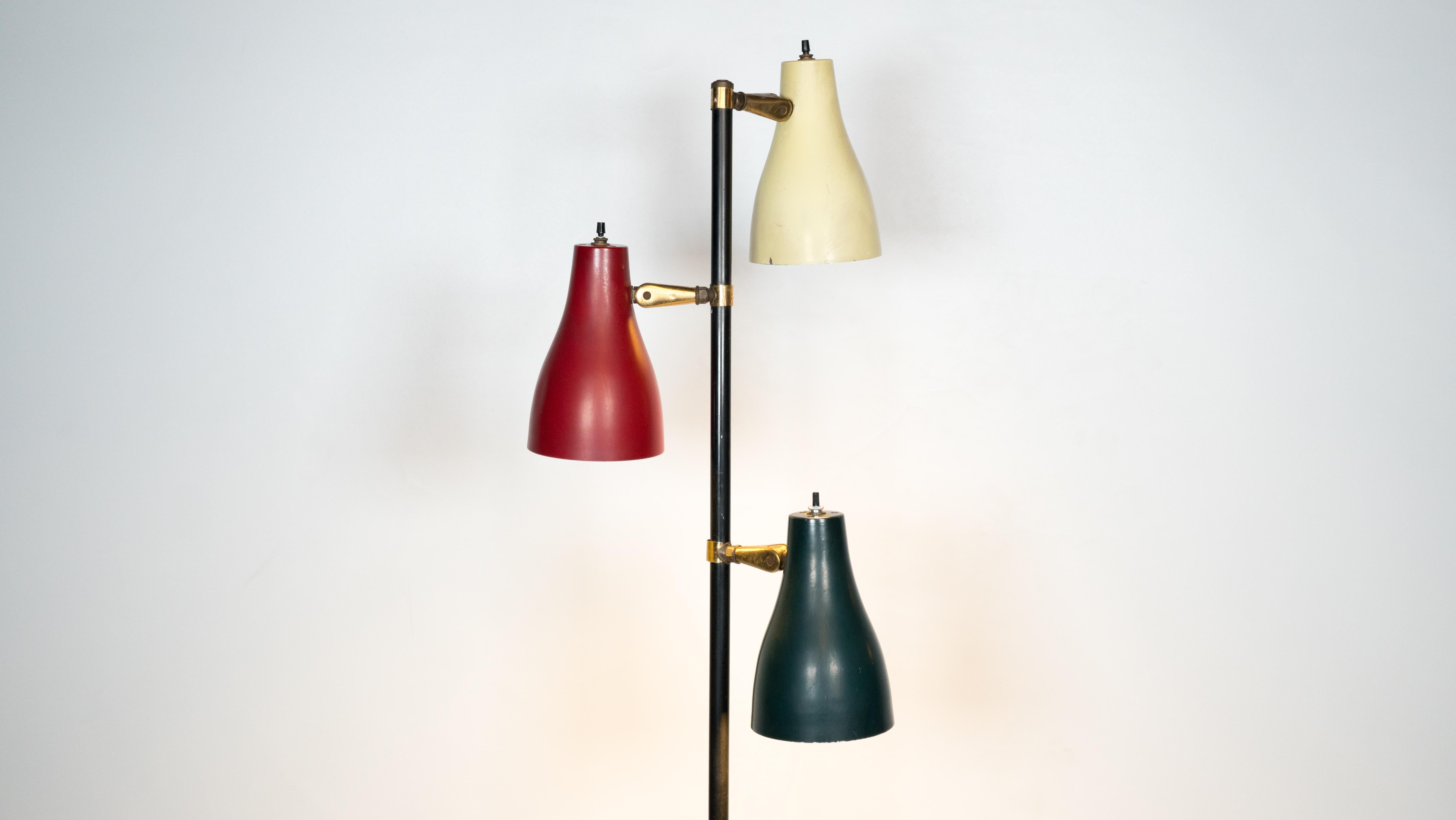 Mid-Century Modern Mid-Century Tri Shade Floor Lamp by Gerald Thurston For Sale