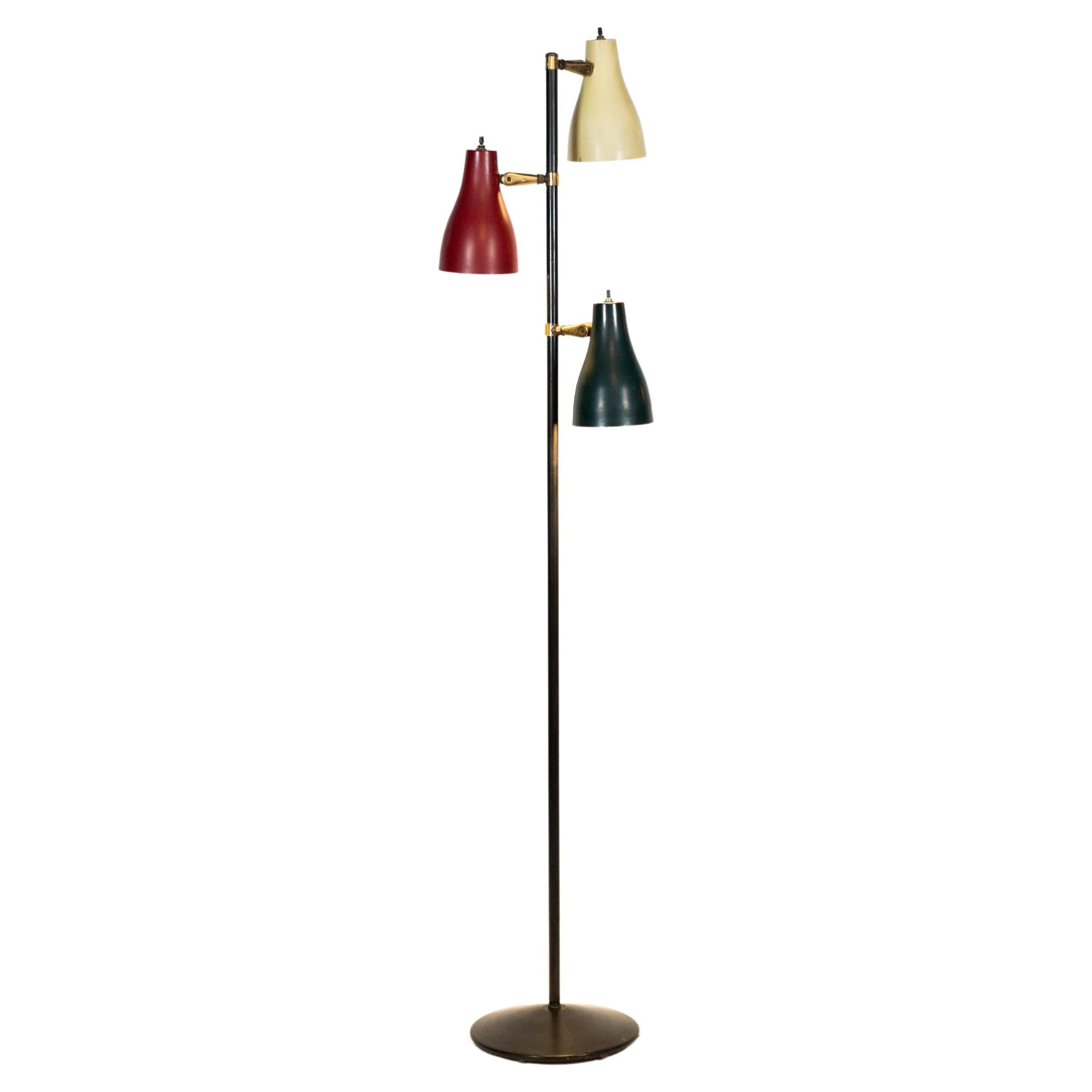 Mid-Century Tri Shade Floor Lamp by Gerald Thurston For Sale