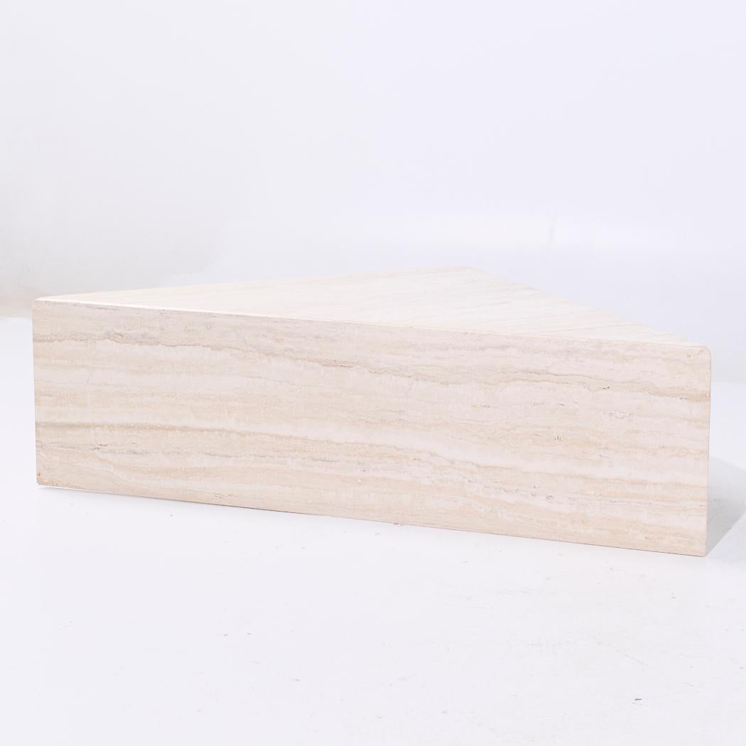 Mid-Century Modern Mid Century Triangular Marble Coffee Table For Sale