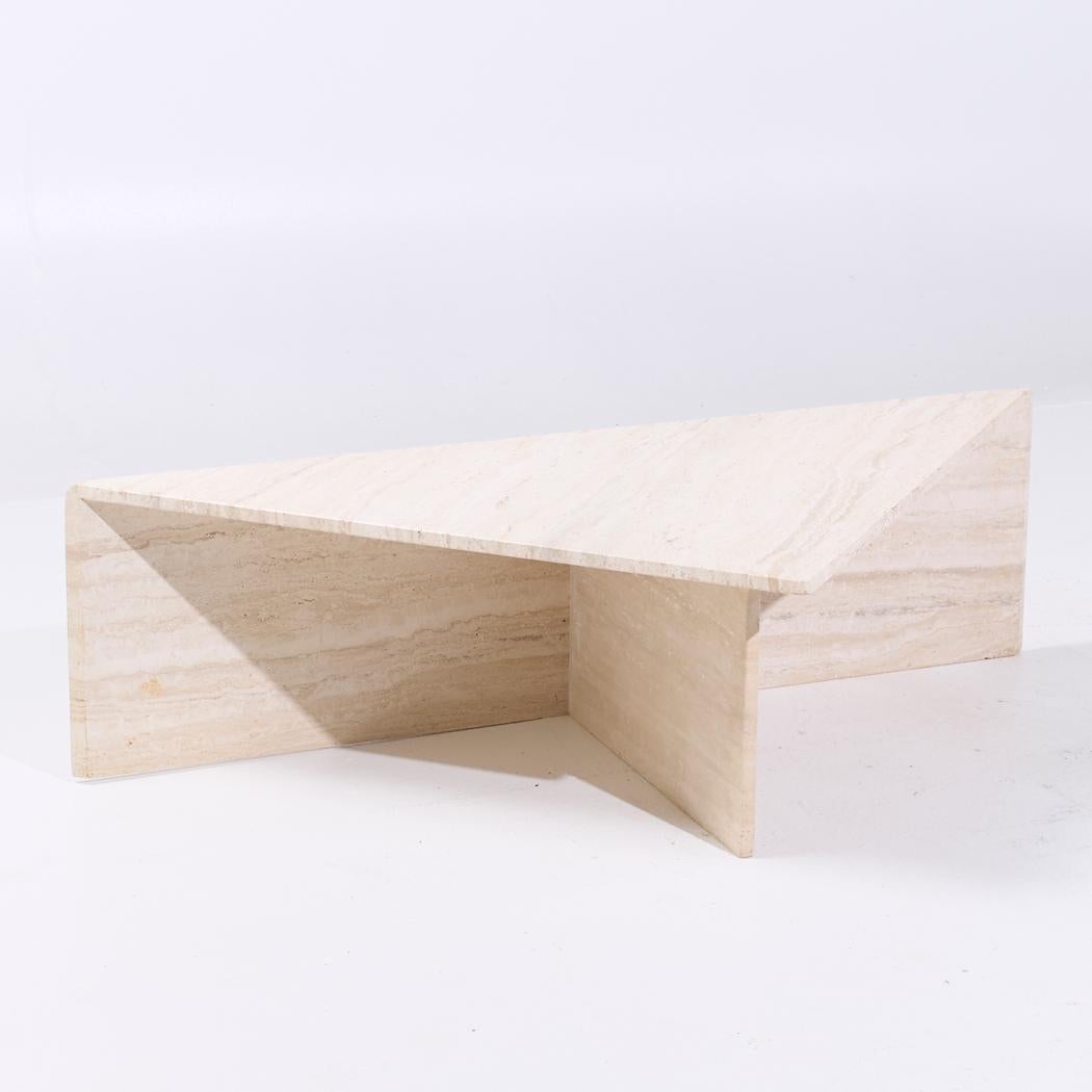 Mid Century Triangular Marble Coffee Table For Sale 1