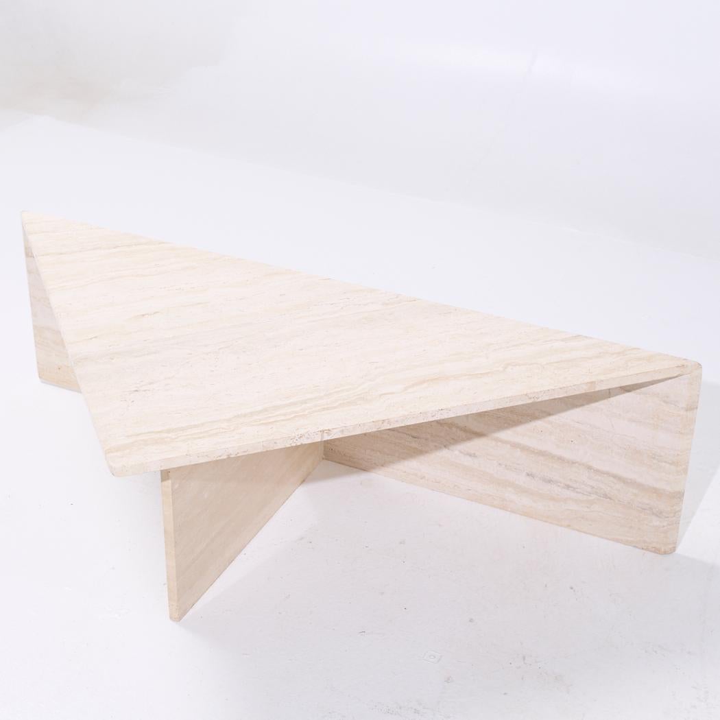 Mid Century Triangular Marble Coffee Table For Sale 2