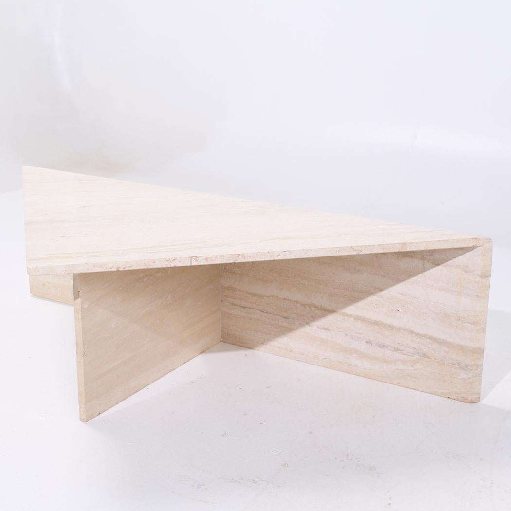 Mid Century Triangular Marble Coffee Table For Sale 3
