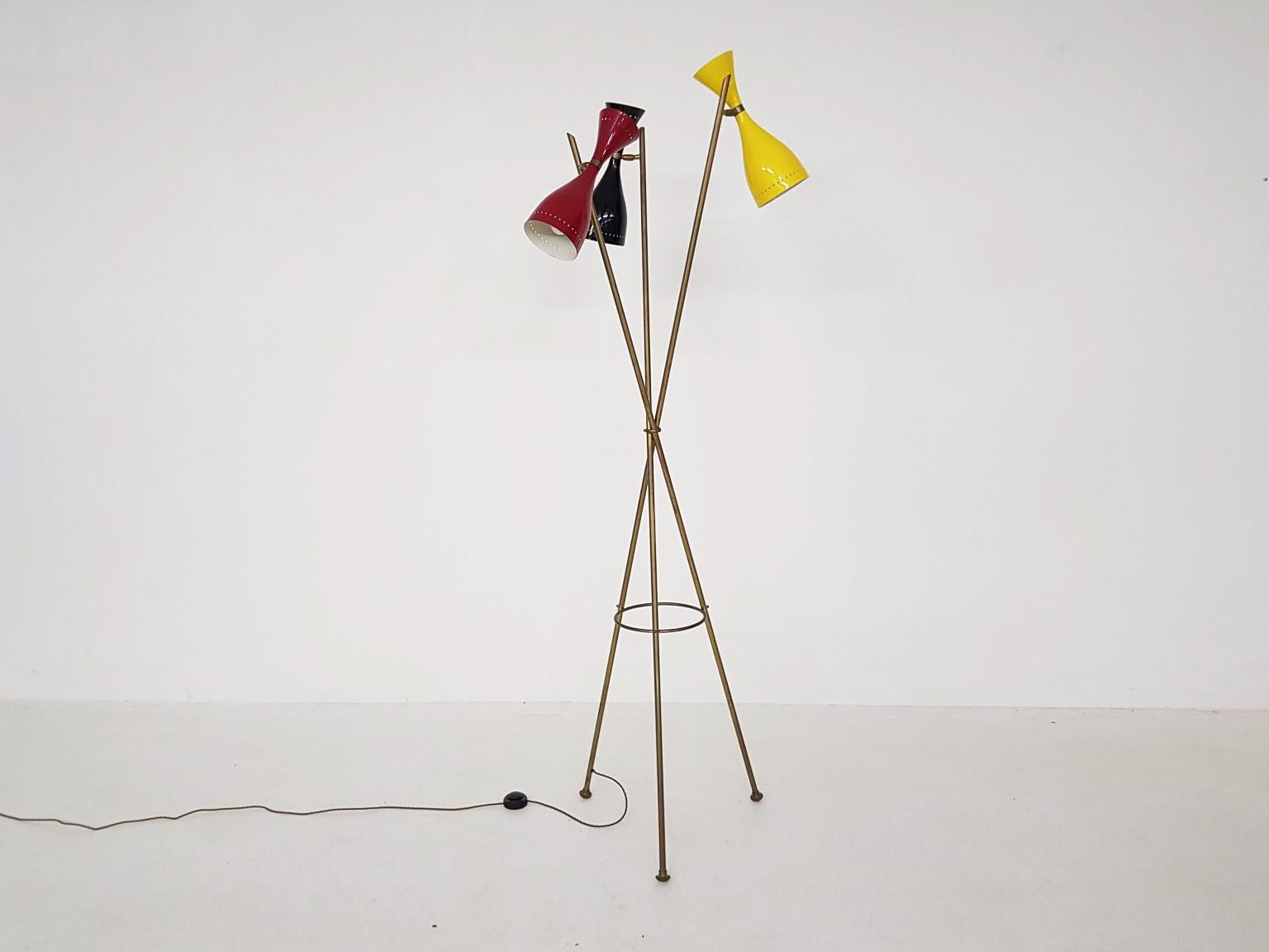 Tripod floor lamp in the style of the 