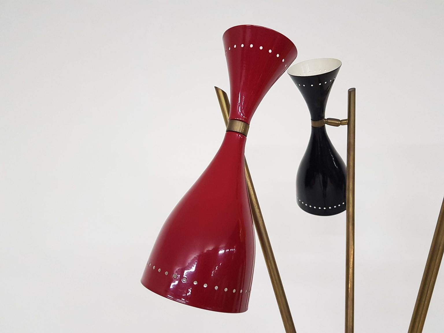 Lampadaire « Triennale » du milieu du siècle dernier de style Arredoluce Diabolo, Italie, années 1960 en vente 1