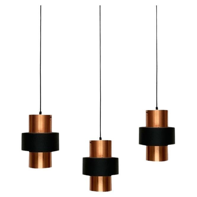 Mid-Century Triple Copper Pendant, 1960s