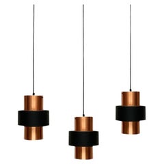 Mid-Century Triple Copper Pendant, 1960s