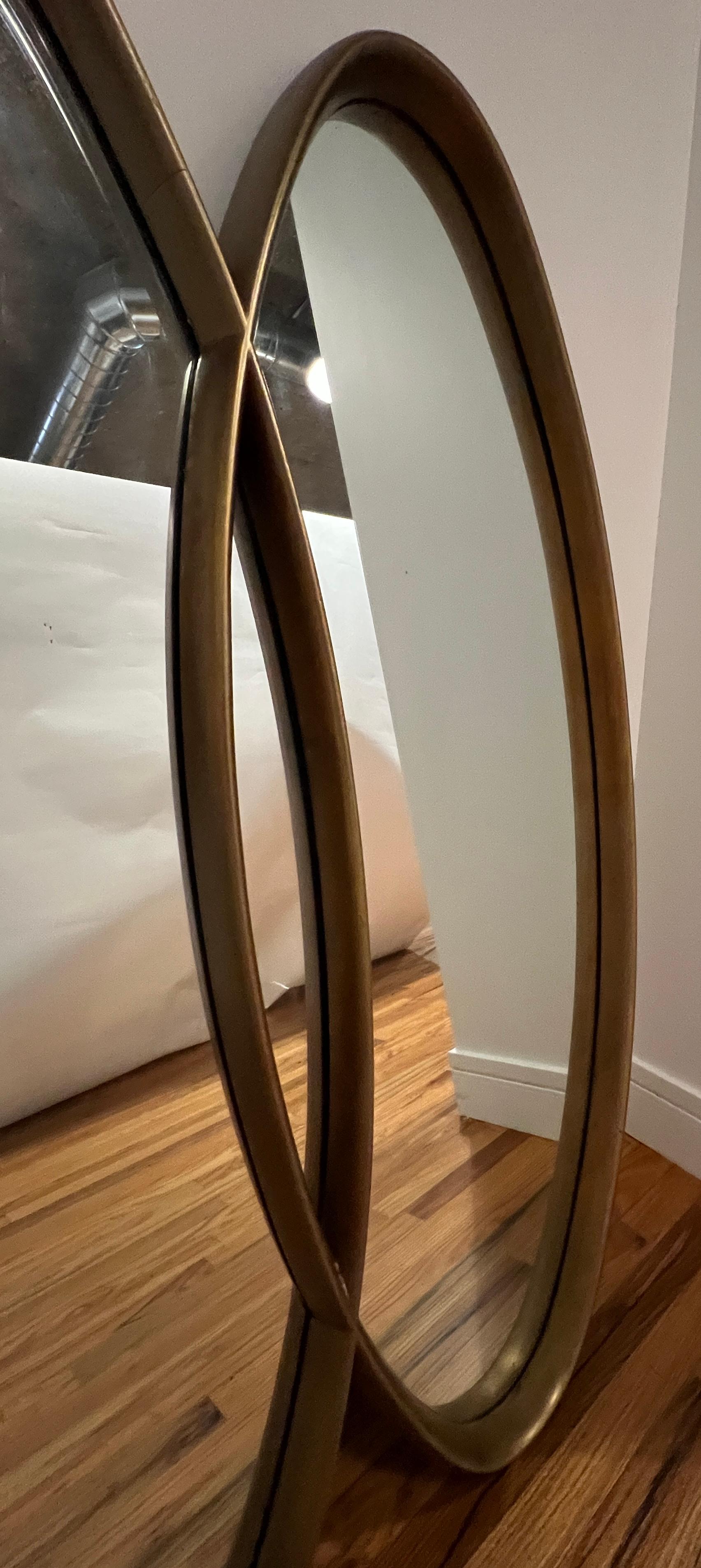 Mid-20th Century Midcentury Triple Interlocking Gold Mirror