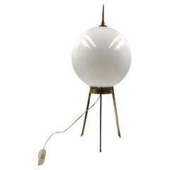 Mid-Century tripod brass table lamp, Lumi Italy 1950s