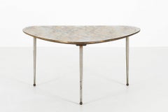 Mid-Century tripod coffee table with marble print top, Belgium 1960s