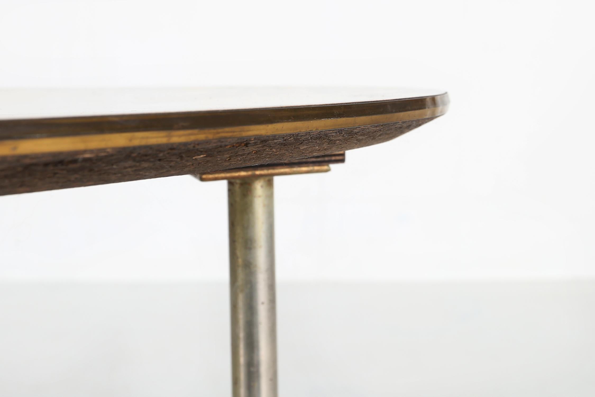 Mid-Century tripod coffee table with marble print top, Belgium 1960s For Sale 1