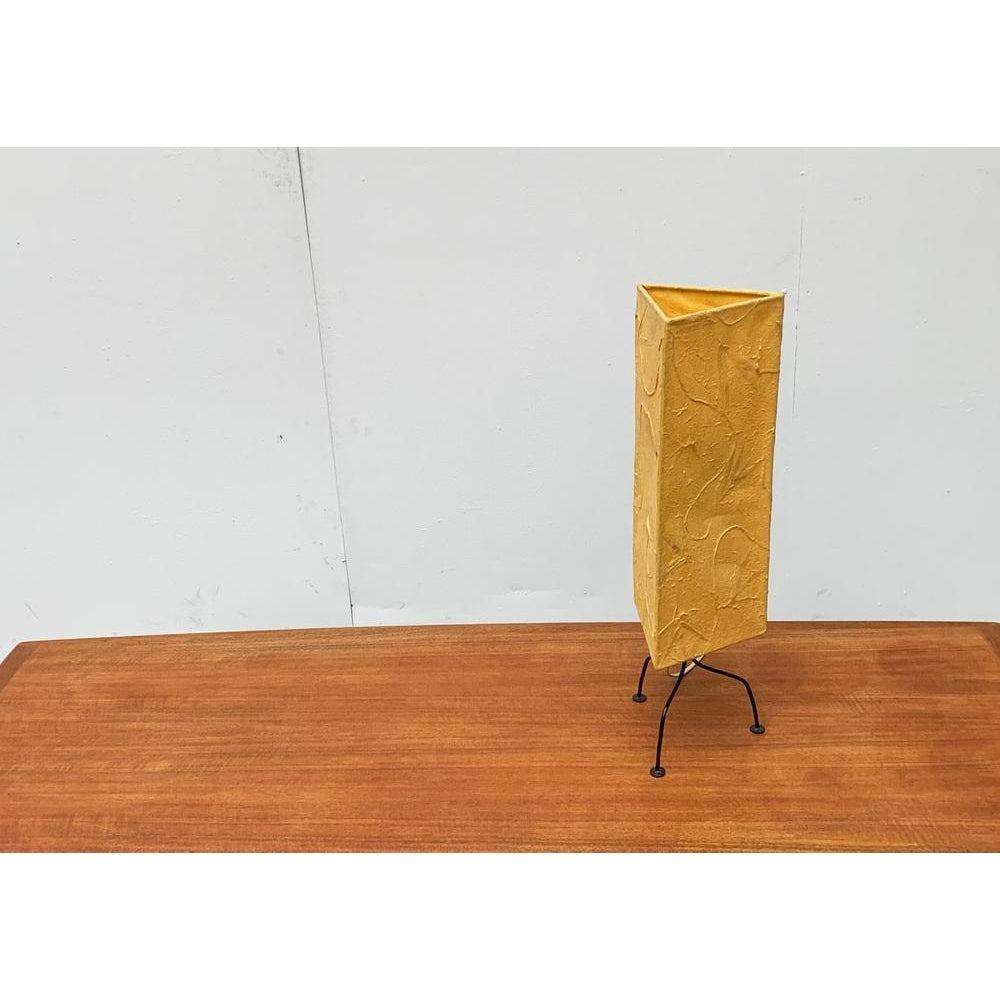 Metal Mid-Century Tripod Paper Table Lamp, 1960s For Sale