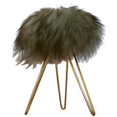 Vintage Midcentury Tripod Tabouret or Stool Hair, France, 1970s