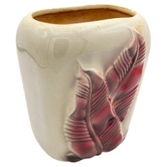 Mid-century Tropical Ceramic Palm Leaf Flower Vase by Royal Copley Pottery