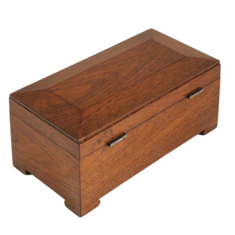 MidCentury Trunk Jewelry Box in Mahogany by Tommaso Barbi Per Bottega