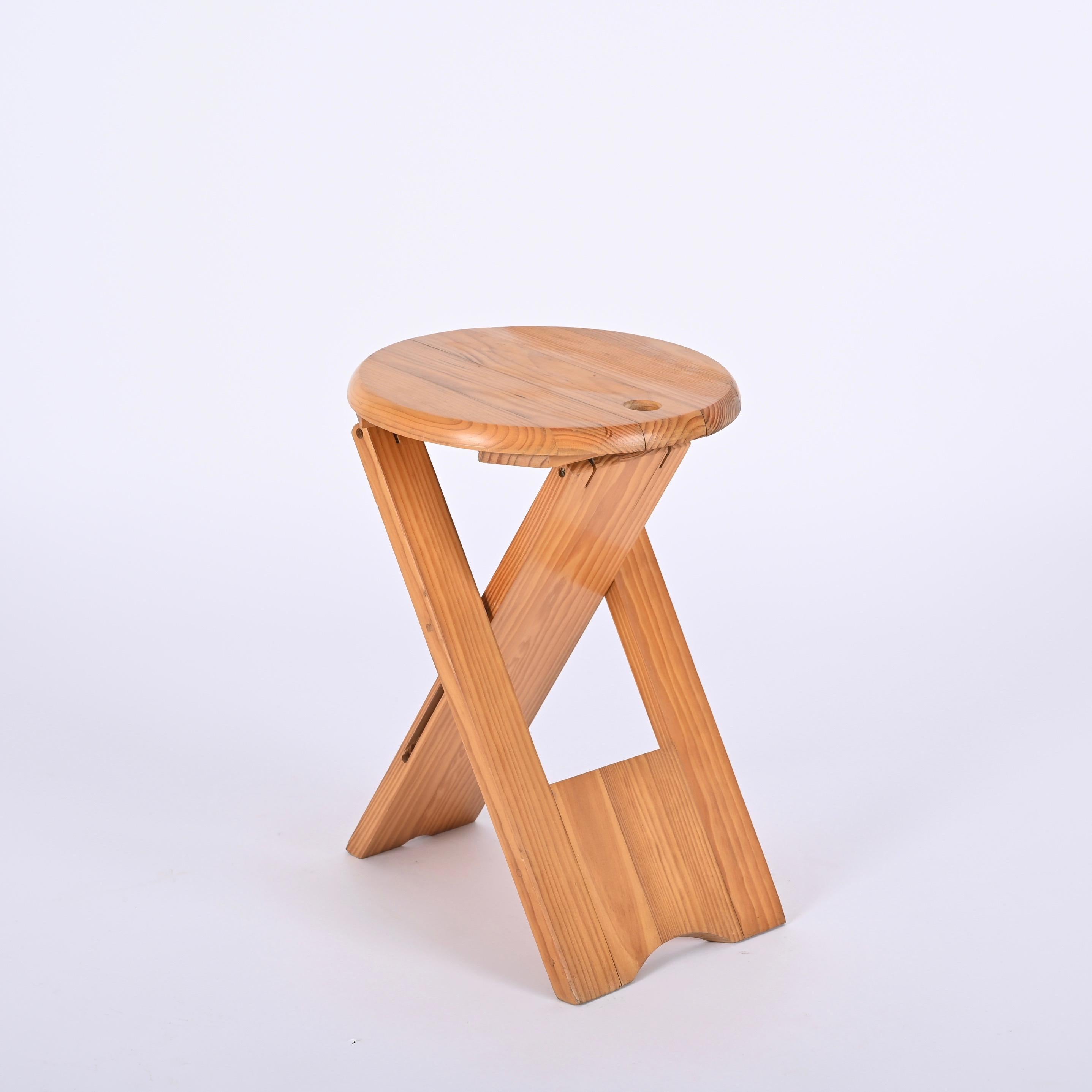 Mid-Century Ts Folding Stool by Roger Tallon for Sentou, France 1970s For Sale 4