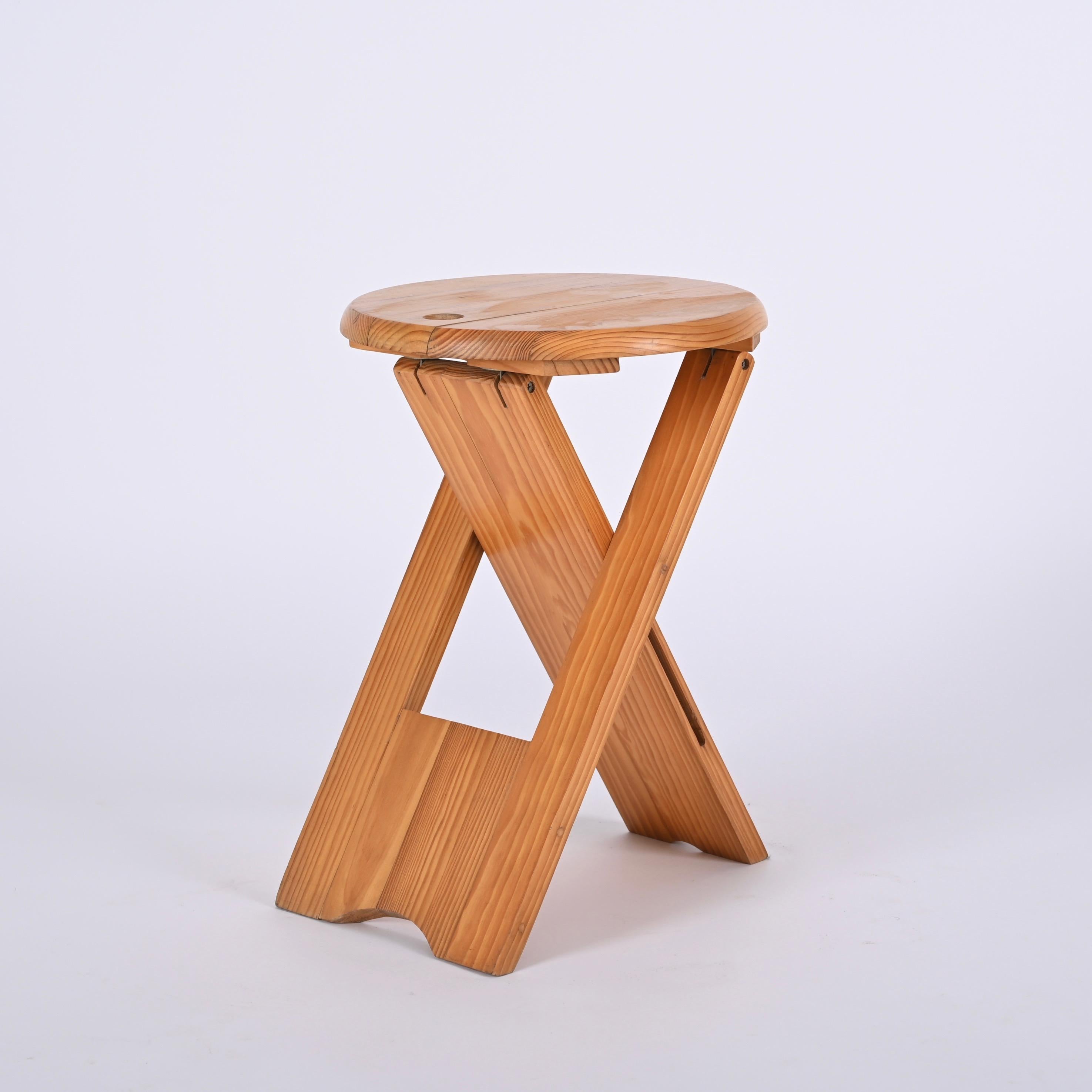 Mid-Century Ts Folding Stool by Roger Tallon for Sentou, France 1970s For Sale 4