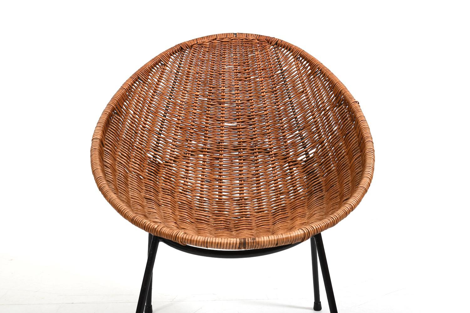Mid Century Tube Rattan Chair 1950s For Sale 3