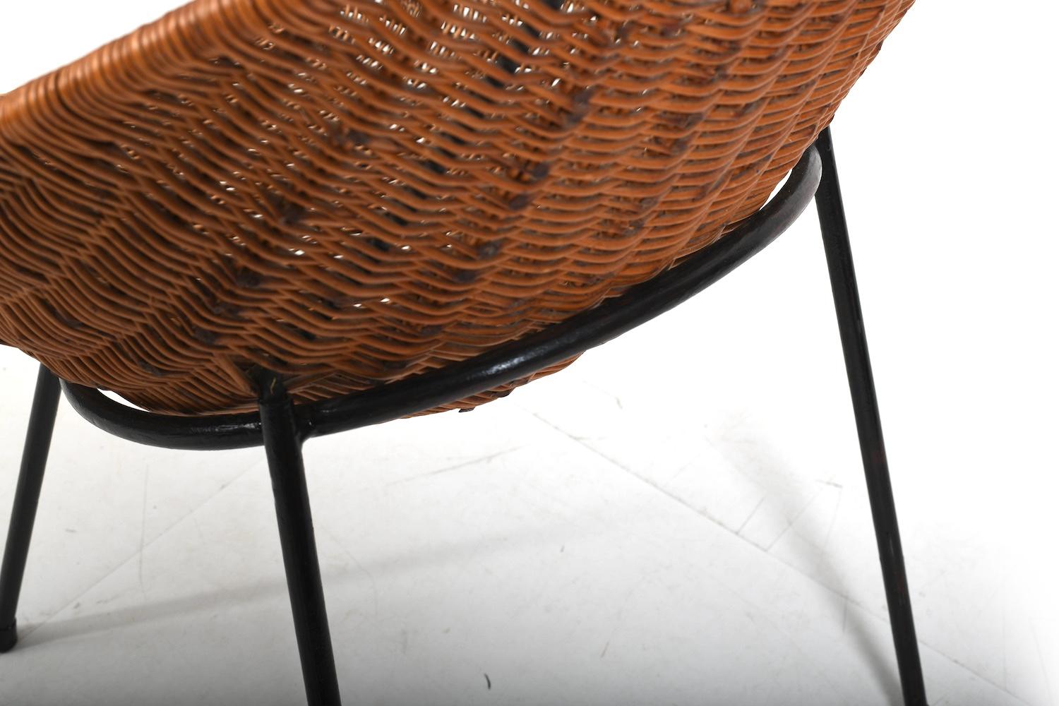 Mid Century Tube Rattan Chair 1950s For Sale 4