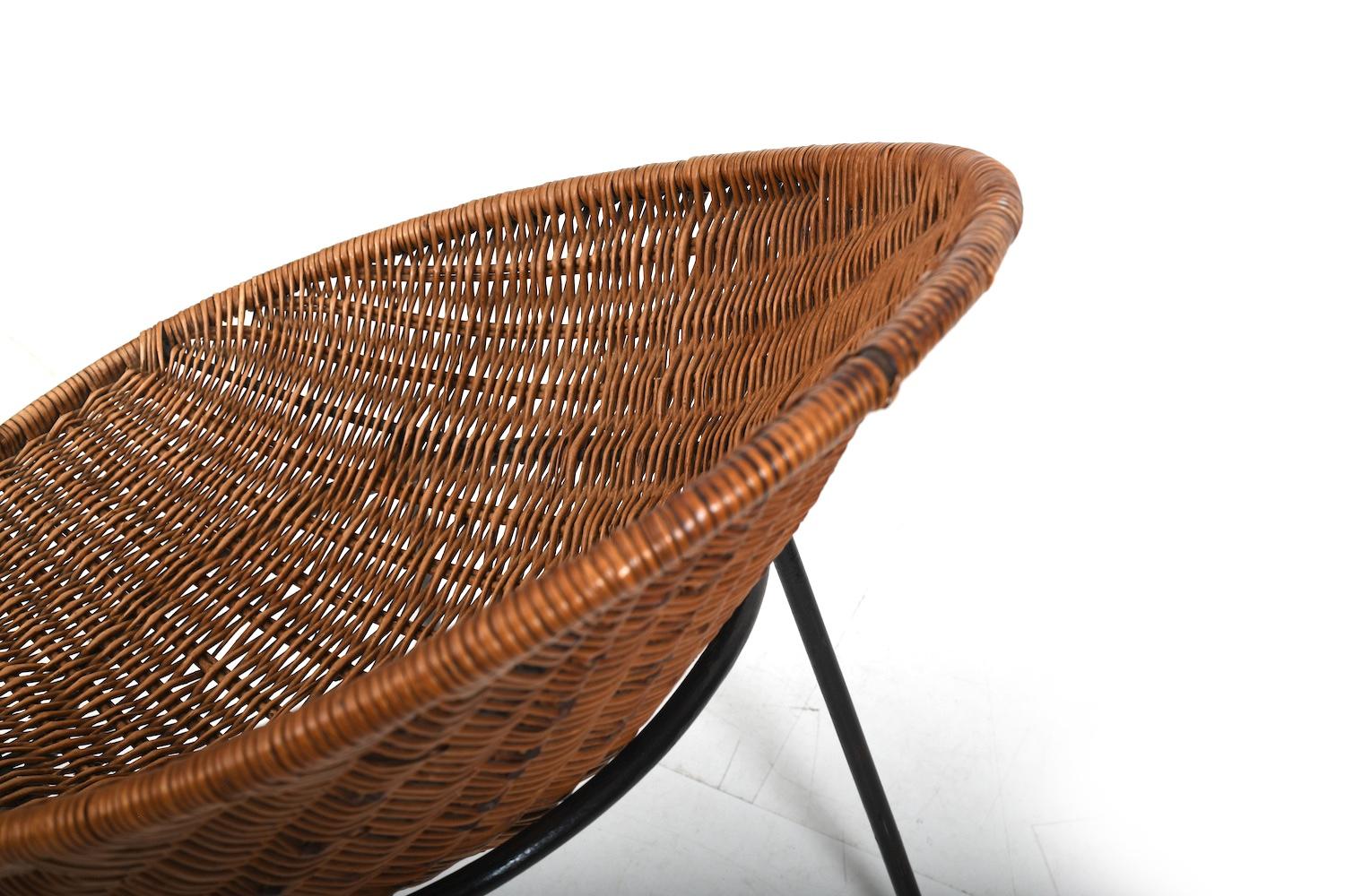 Mid Century Tube Rattan Chair 1950s For Sale 5