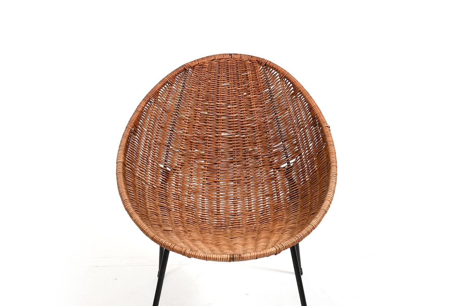 Mid Century Tube Rattan Chair 1950s For Sale 1